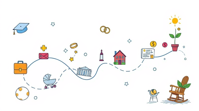 Build a financial timeline for major life events